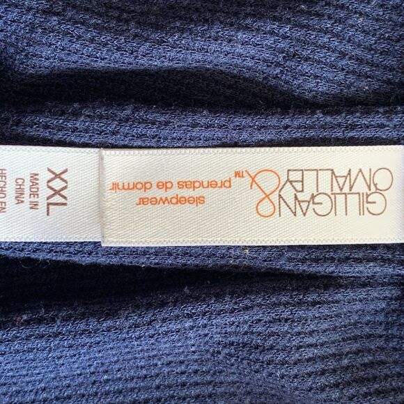 Gilligan & O’Malley Navy Blue Sparkle Star Top Women XXL Thermal Waffle Weave - Picture 12 of 13